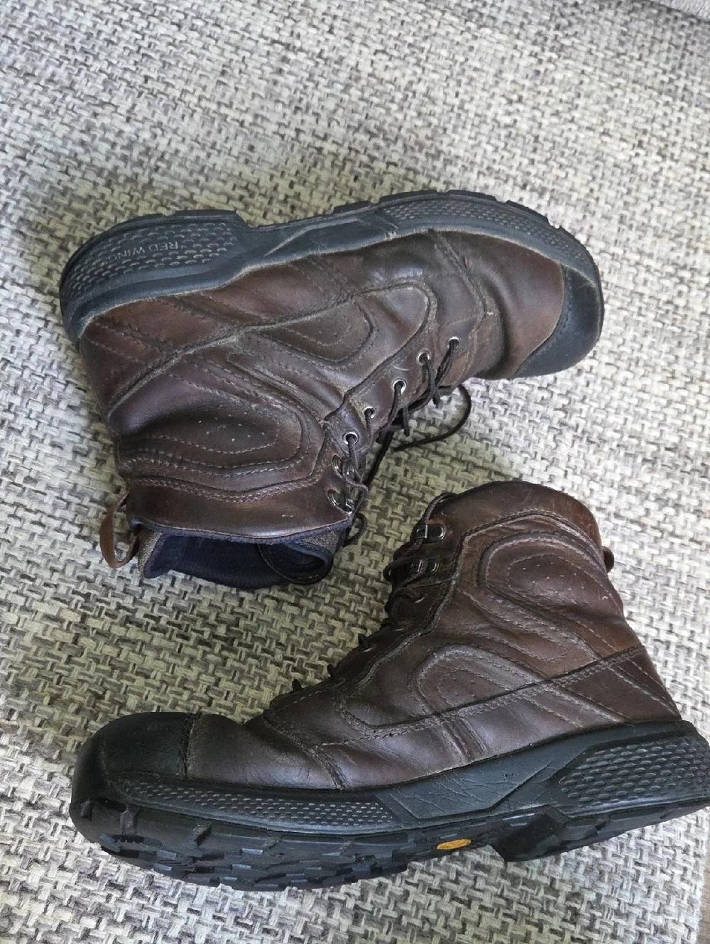 Red Wing Exos Lite 2454 Waterproof Work Boots Brown Worn  Sz 9.5